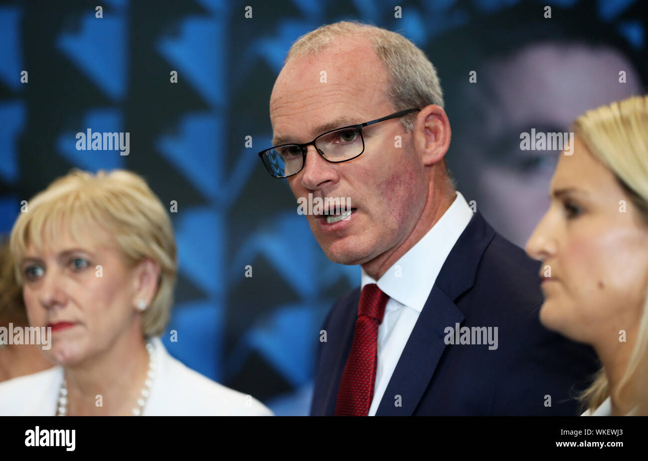 Minister for Foreign Affairs Simon Coveney speaking at the launch of the 'Getting Your Business Brexit Ready - Practical Steps' campaign during Enterprise Ireland's International Markets Week at the RDS in Dublin. Stock Photo
