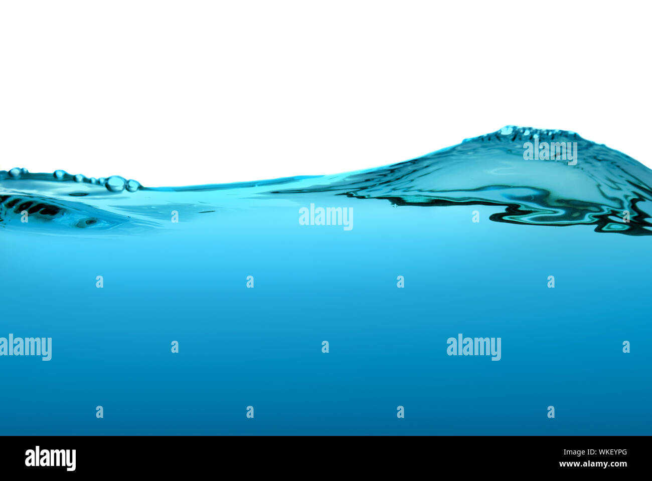 Blue water wave isolated on a white background Stock Photo - Alamy