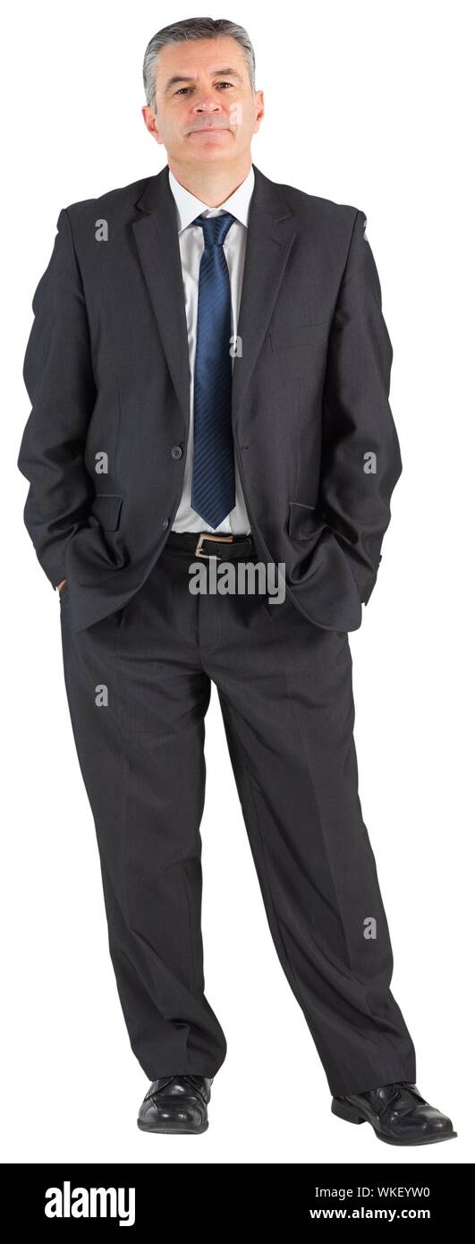 Mature businessman looking at camera on white background Stock Photo ...