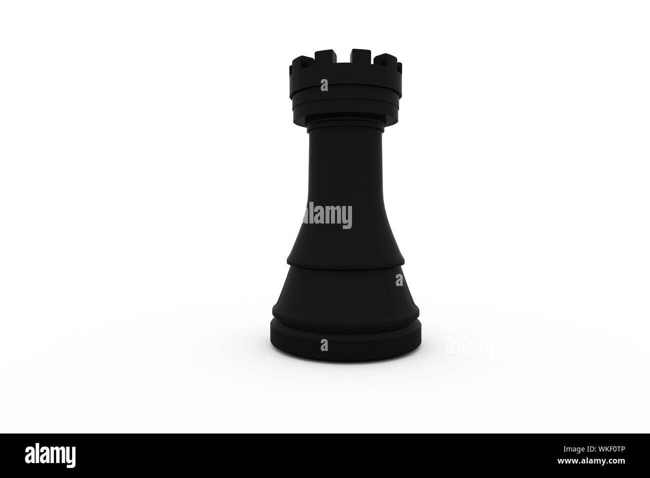 Digitally generated black rook standing alone on white background Stock ...
