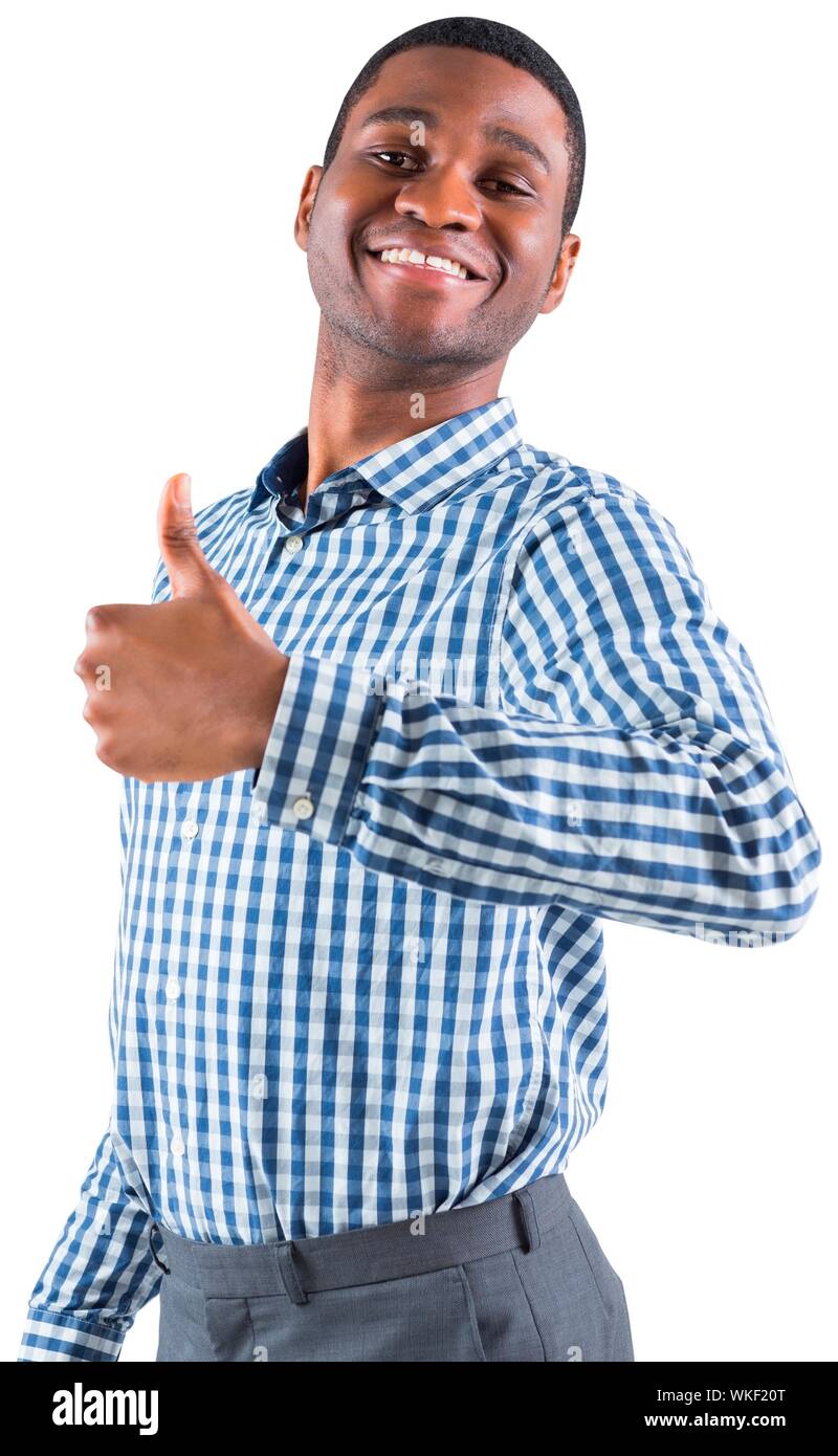 Happy businessman smiling at camera on white background Stock Photo - Alamy
