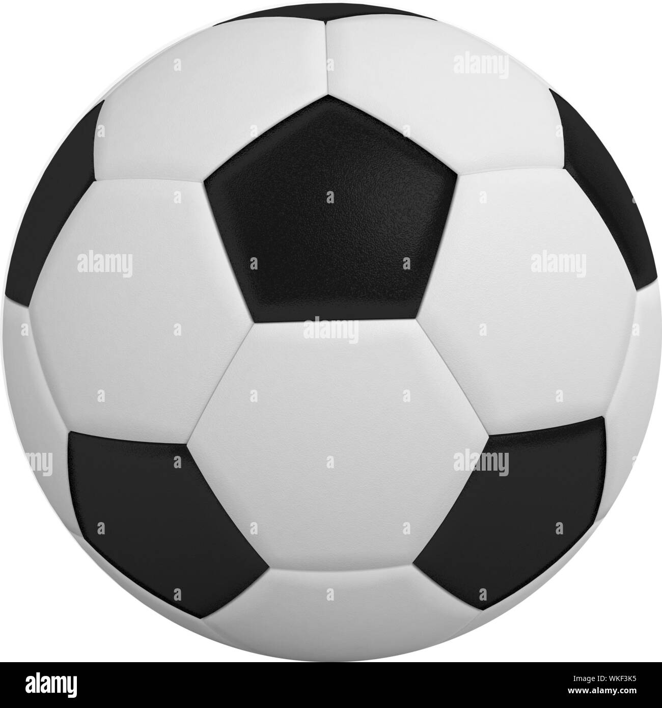 Black and white football on white background Stock Photo - Alamy