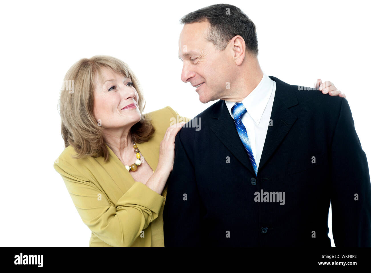 Loving couple isolated over white background Stock Photo