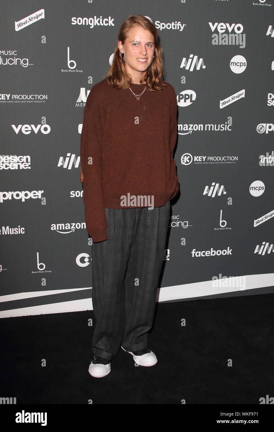 Singer, Songwriter Marika Hackman on the red carpet arrivals board during the AIM Independent Music Awards 2019 held at the Roundhouse in London. Stock Photo