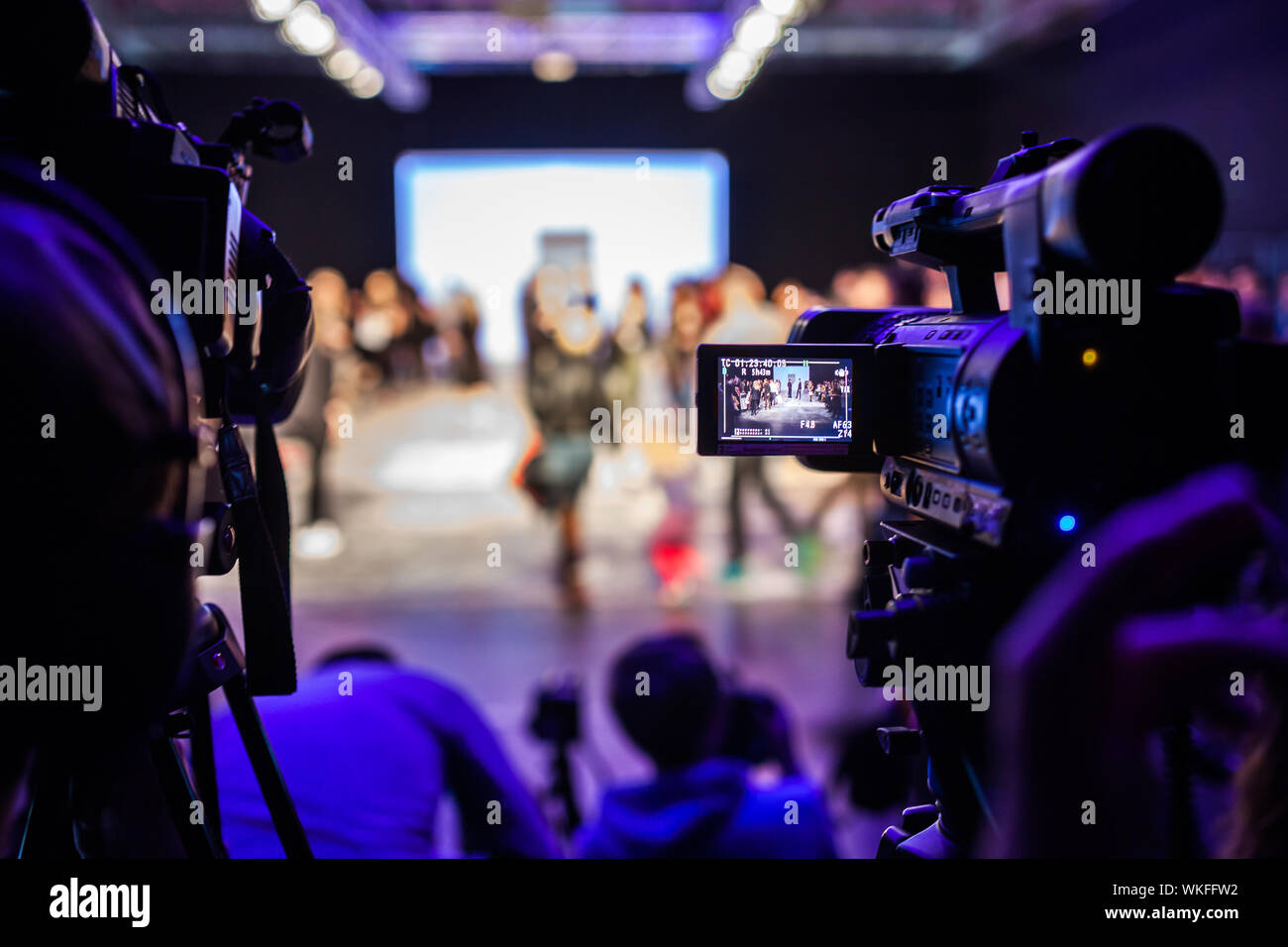 Television Camera Broadcasting a Show Stock Photo