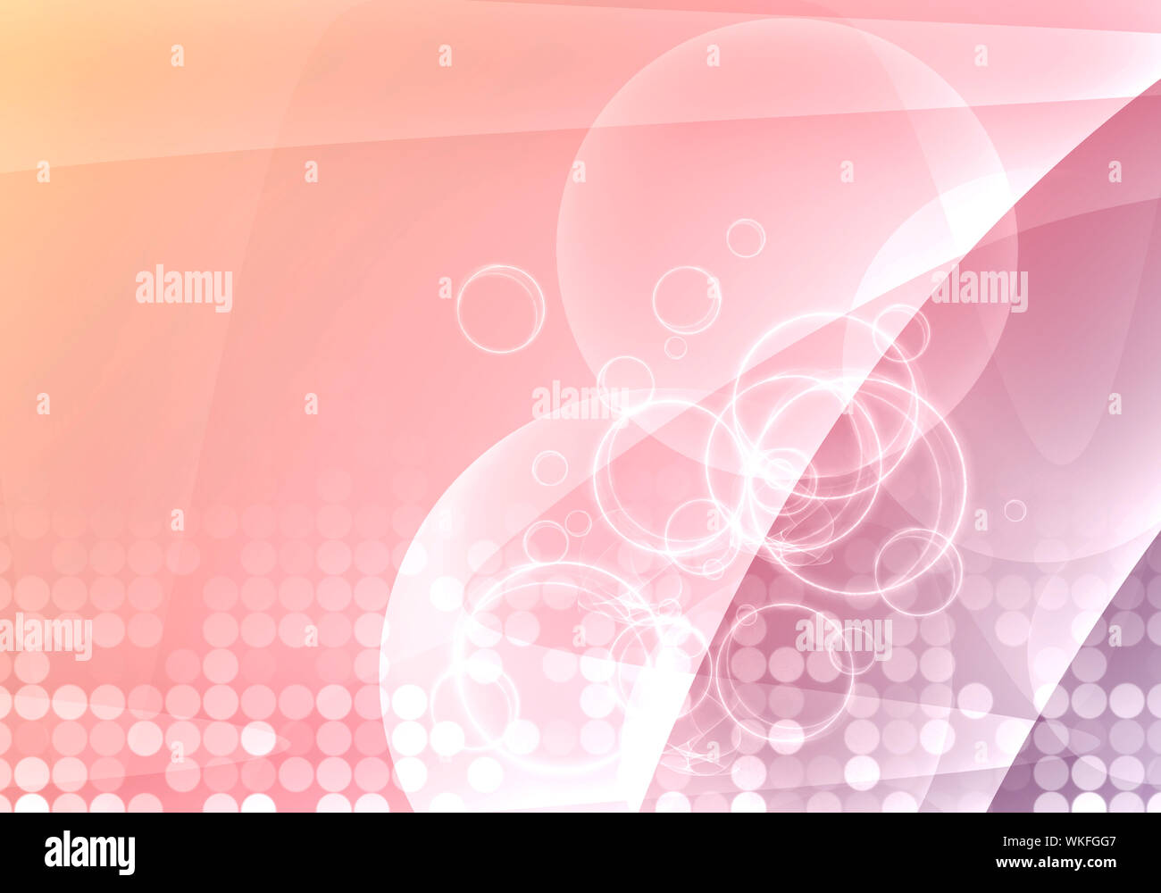Glowing waves and circles. Hi-tech technological background Stock Photo