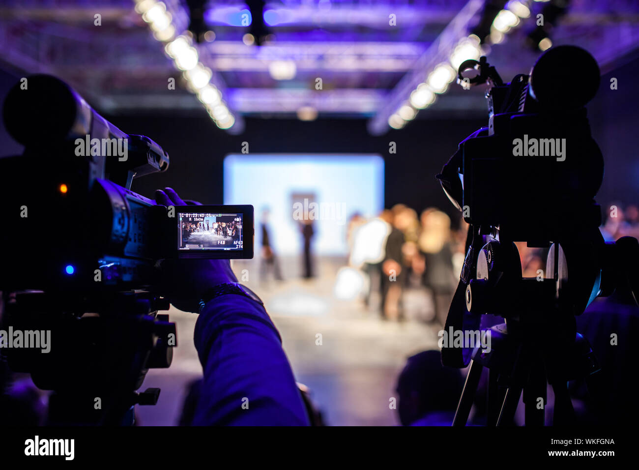 Television Camera Broadcasting a Show Stock Photo