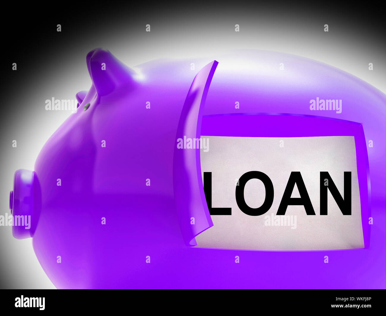 Loan Piggy Bank Message Meaning Money Borrowed Or Creditor Stock Photo