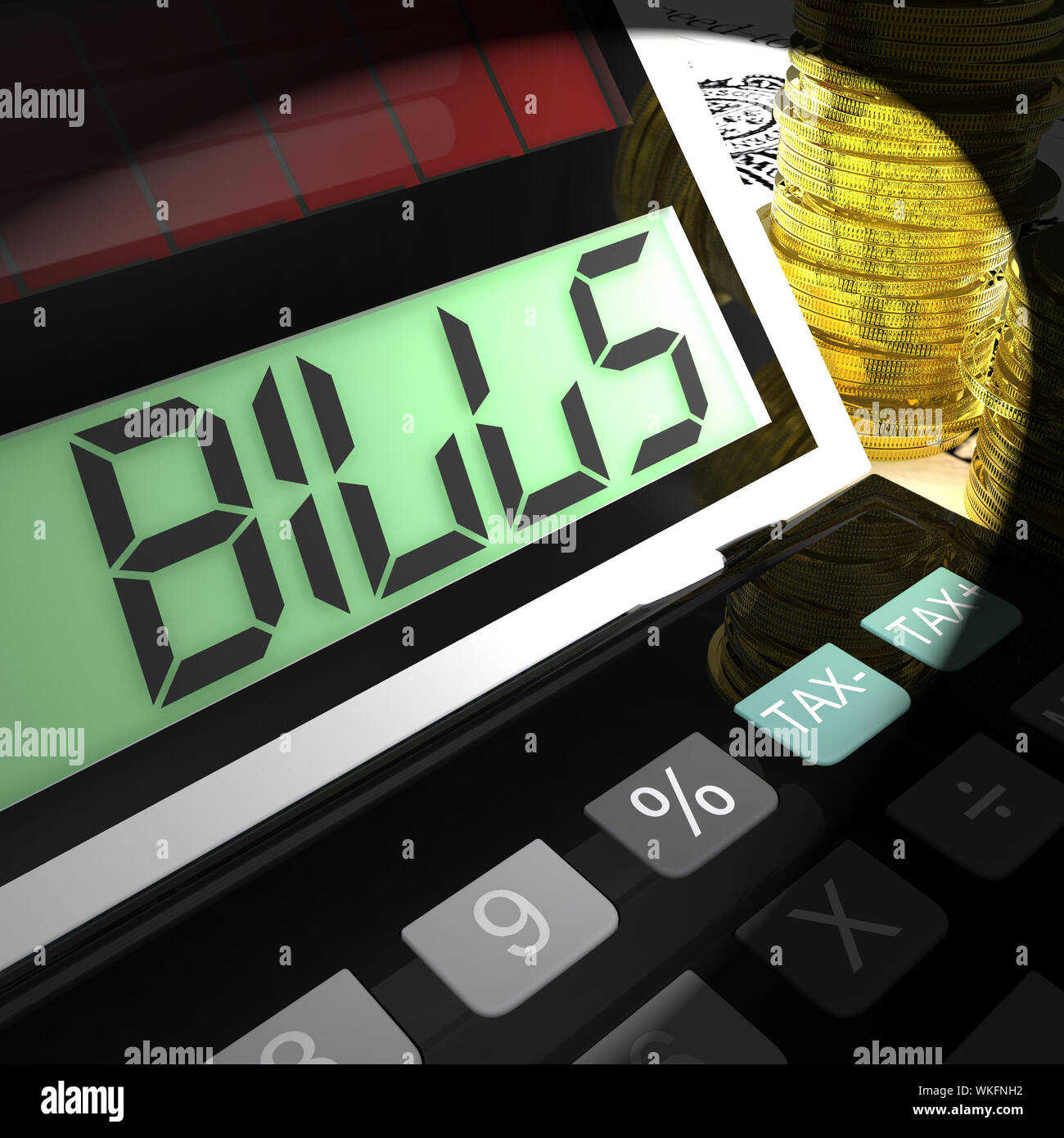 Bills Calculated Meaning Invoices Payable And Owing Stock Photo - Alamy
