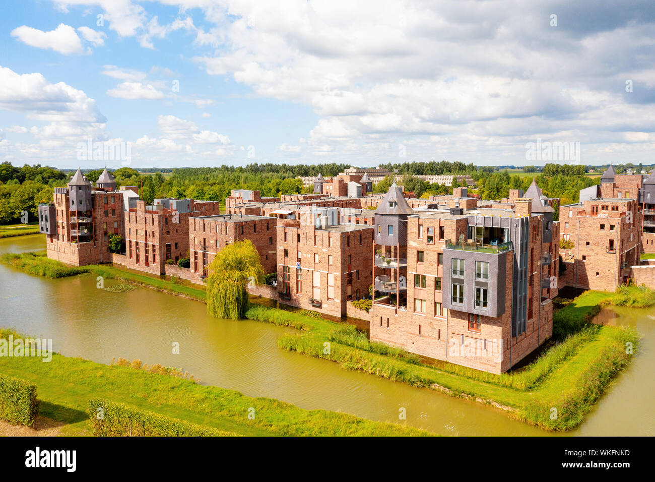 The special architecture of the castle houses in Den Bosch from the air Stock Photo Alamy