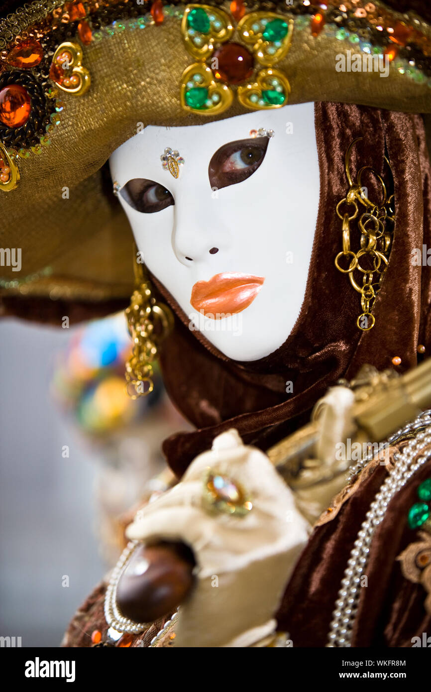 Brown costume at the Venice Carnival Stock Photo
