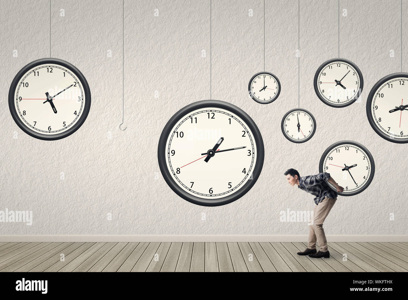 Put back the clock to the right position, concept of time management