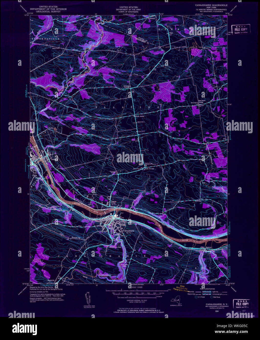 New York NY Canajoharie 123406 1944 24000 Inverted Restoration Stock