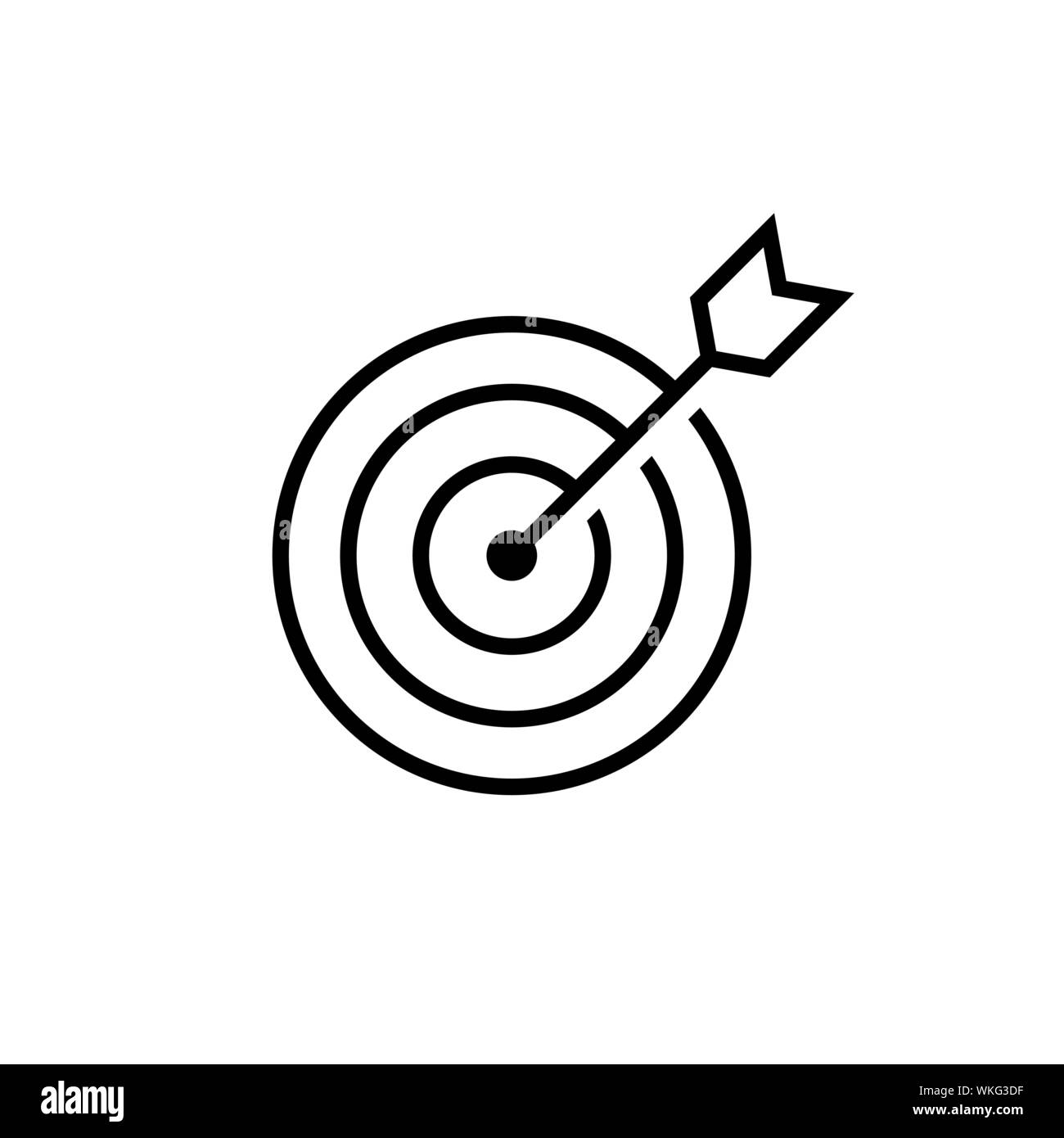 Marketing target Icon in flat style. Aim symbol isolated on white background. Abstract marketing icon in black Marketing target concept Vector illustr Stock Vector