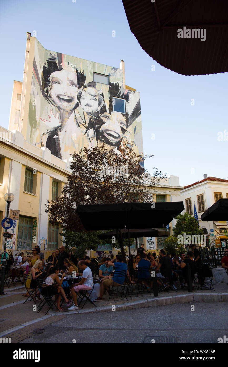 The coffee shop, Athens Greece Stock Photo Alamy