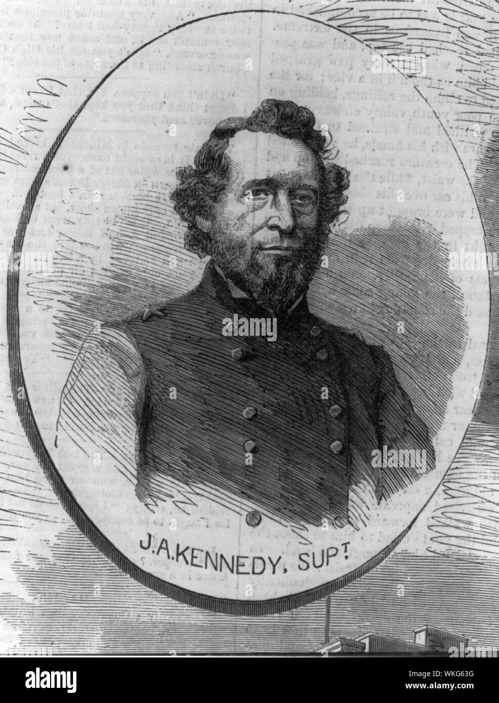 John A. Kennedy, 1803-1873, head and shoulders, facing right. Supt. N.Y.C. Police Stock Photo