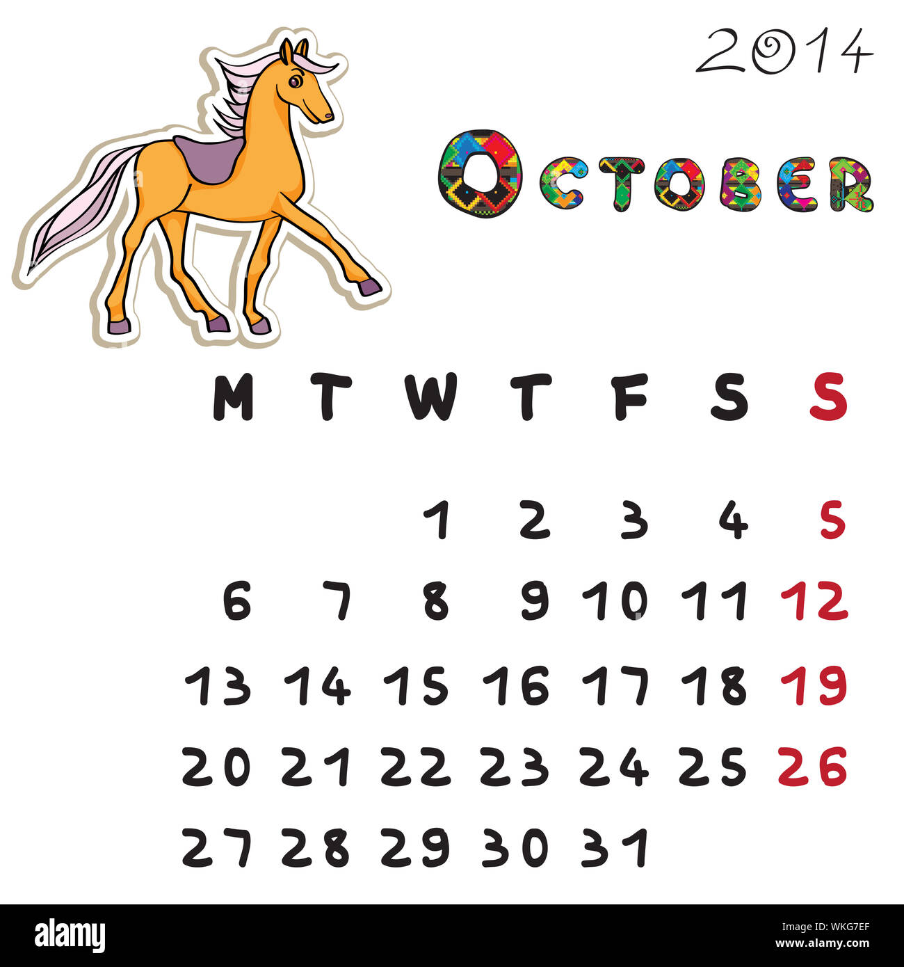 Week Calendar Kids High Resolution Stock Photography And Images Alamy