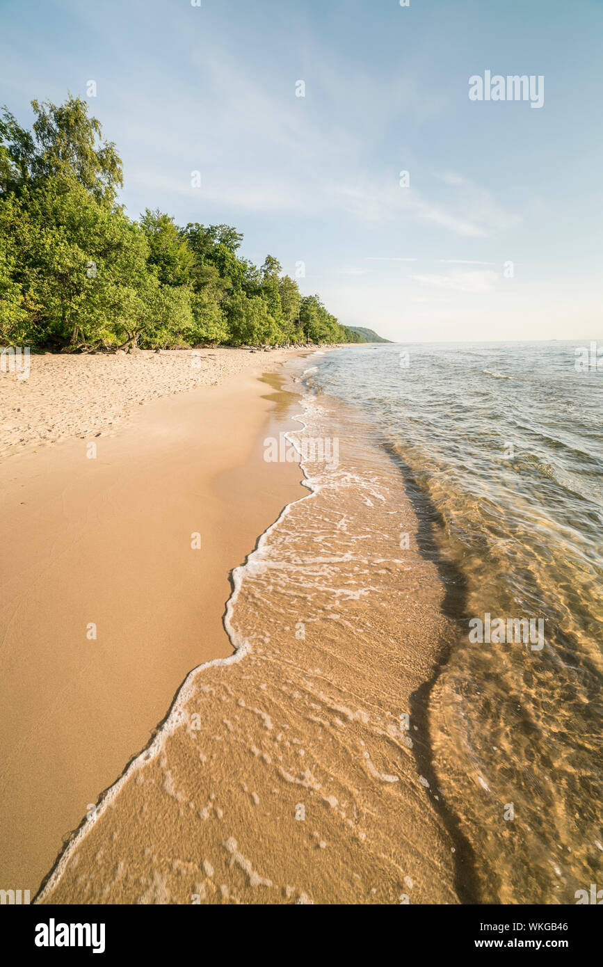 Empty white sand beach in the summer, near the Stenshuvud National