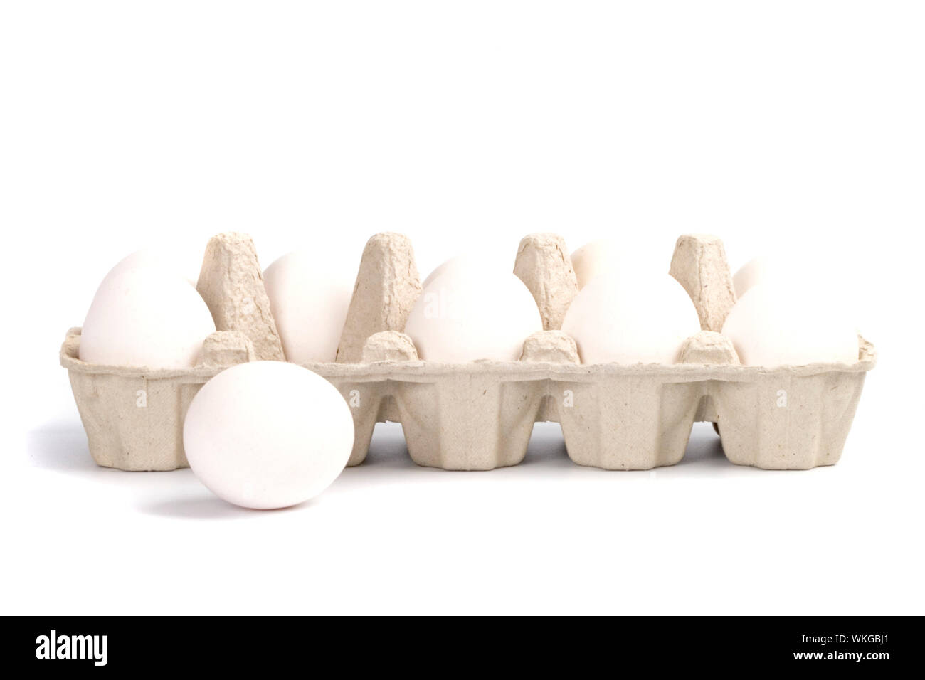 chicken eggs in packing isolated on white background Stock Photo - Alamy