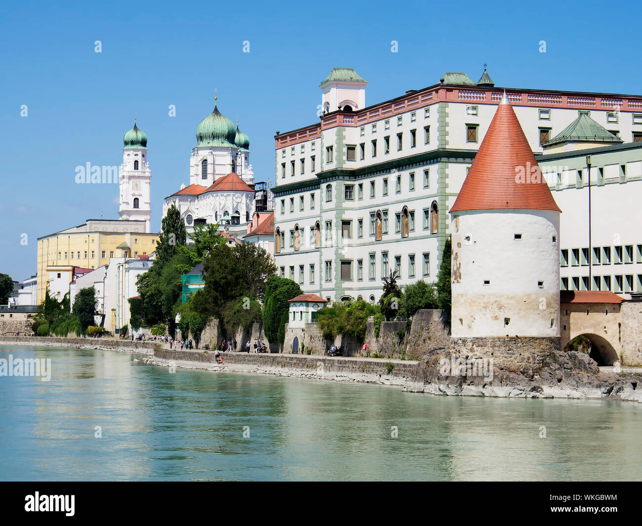 View to Passau in Germany with river Inn in Summer Stock Photo - Alamy