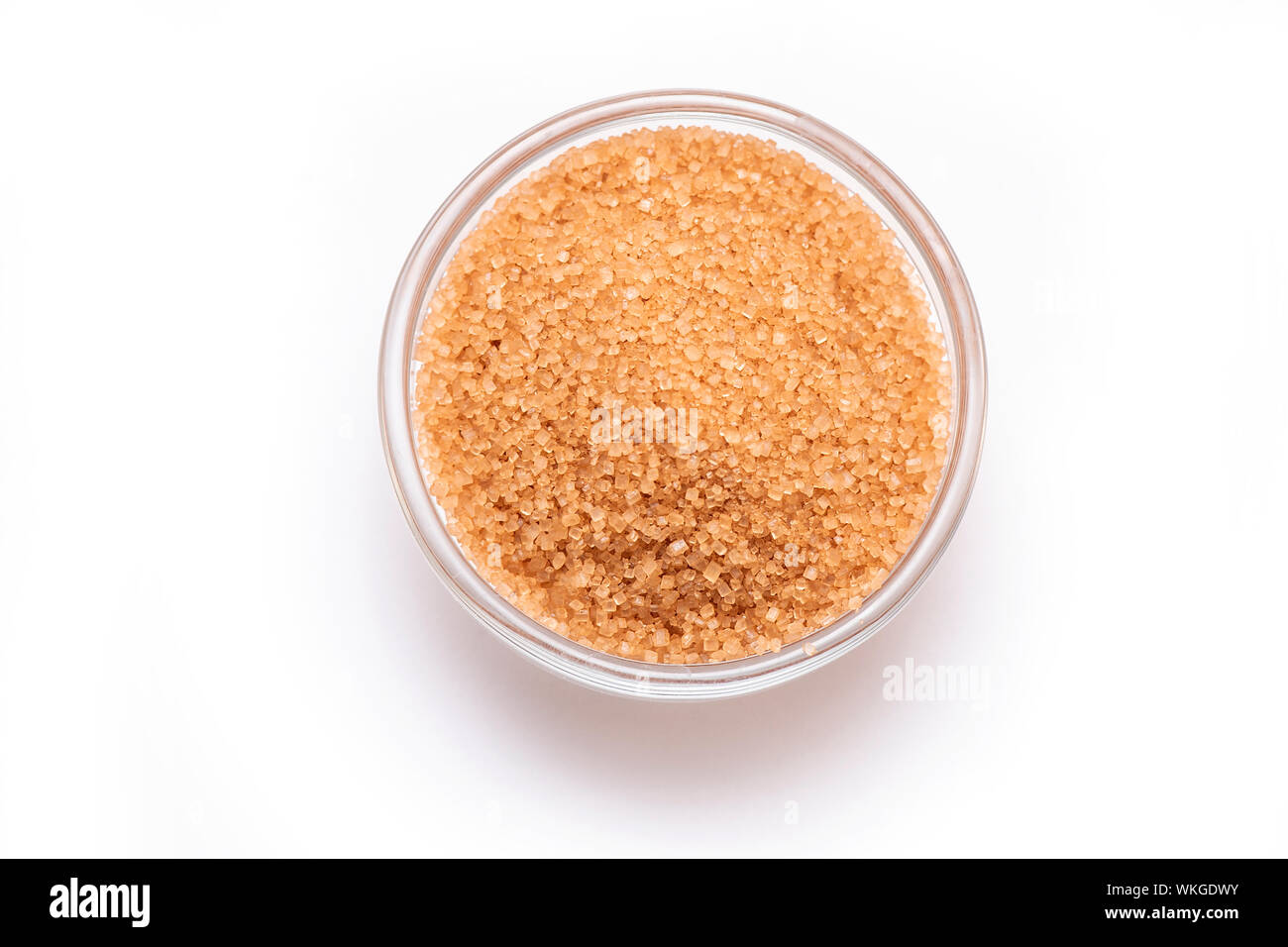 Brown Sugar, Demerara Sugar, isolated on white background Stock Photo