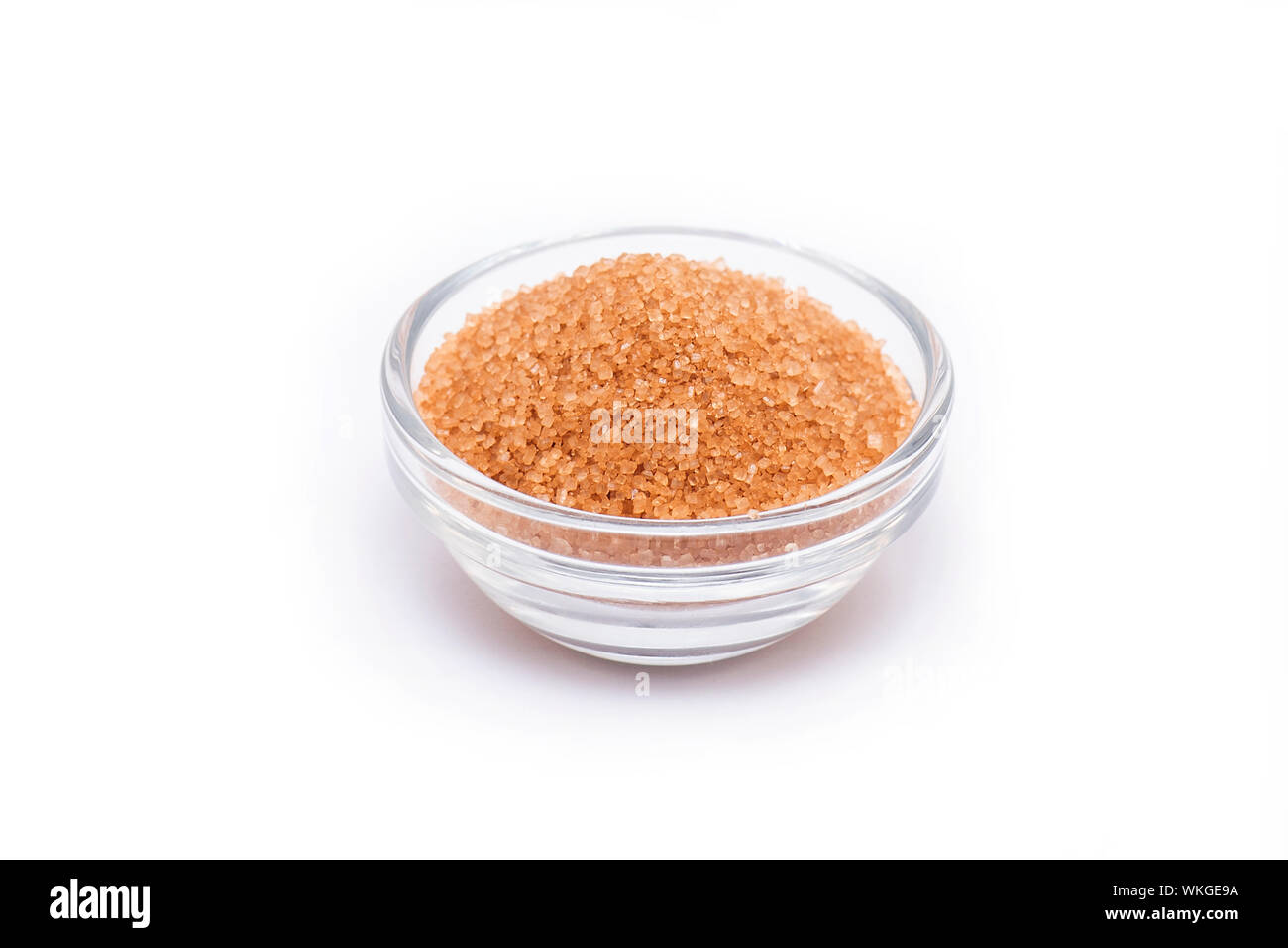 Brown Sugar, Demerara Sugar, isolated on white background Stock Photo