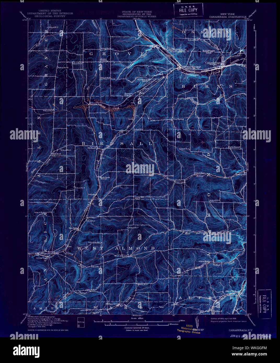 New York NY Canaseraga 122765 1916 62500 Inverted Restoration Stock