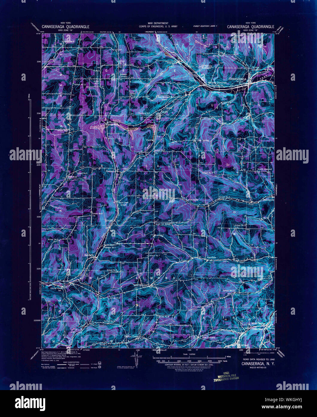 New York NY Canaseraga 122768 1940 62500 Inverted Restoration Stock