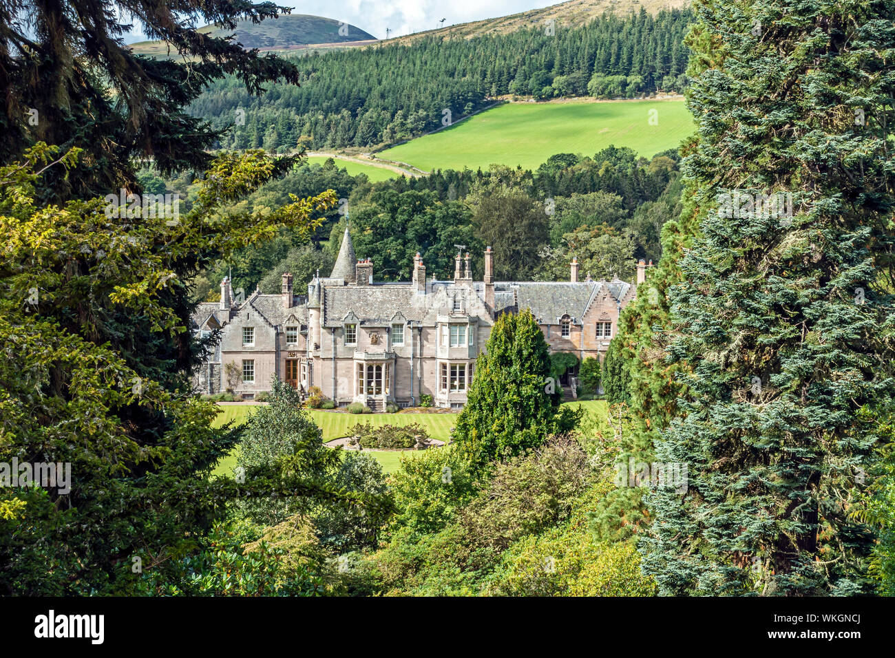 Mansion House by Dawyck Botanic Garden Stobo near Peebles Scottish Borders Scotland UK Stock Photo