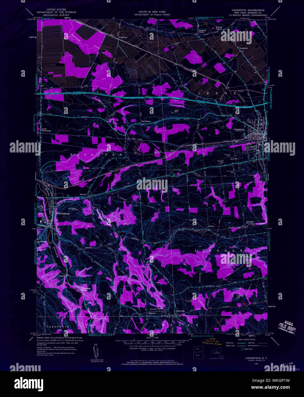 New York NY Canastota 122776 1957 24000 Inverted Restoration Stock