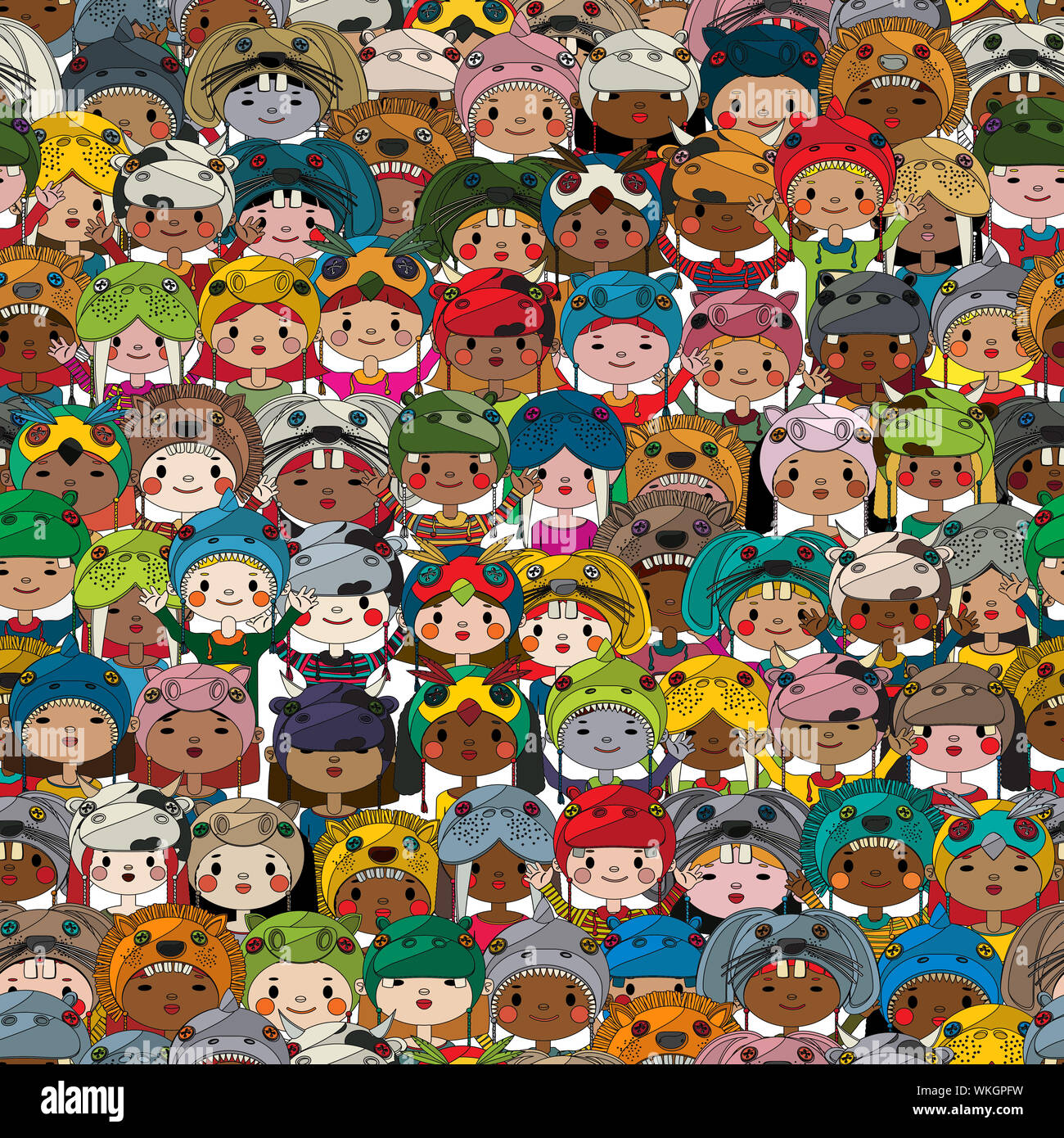 Children pattern colored Stock Photo