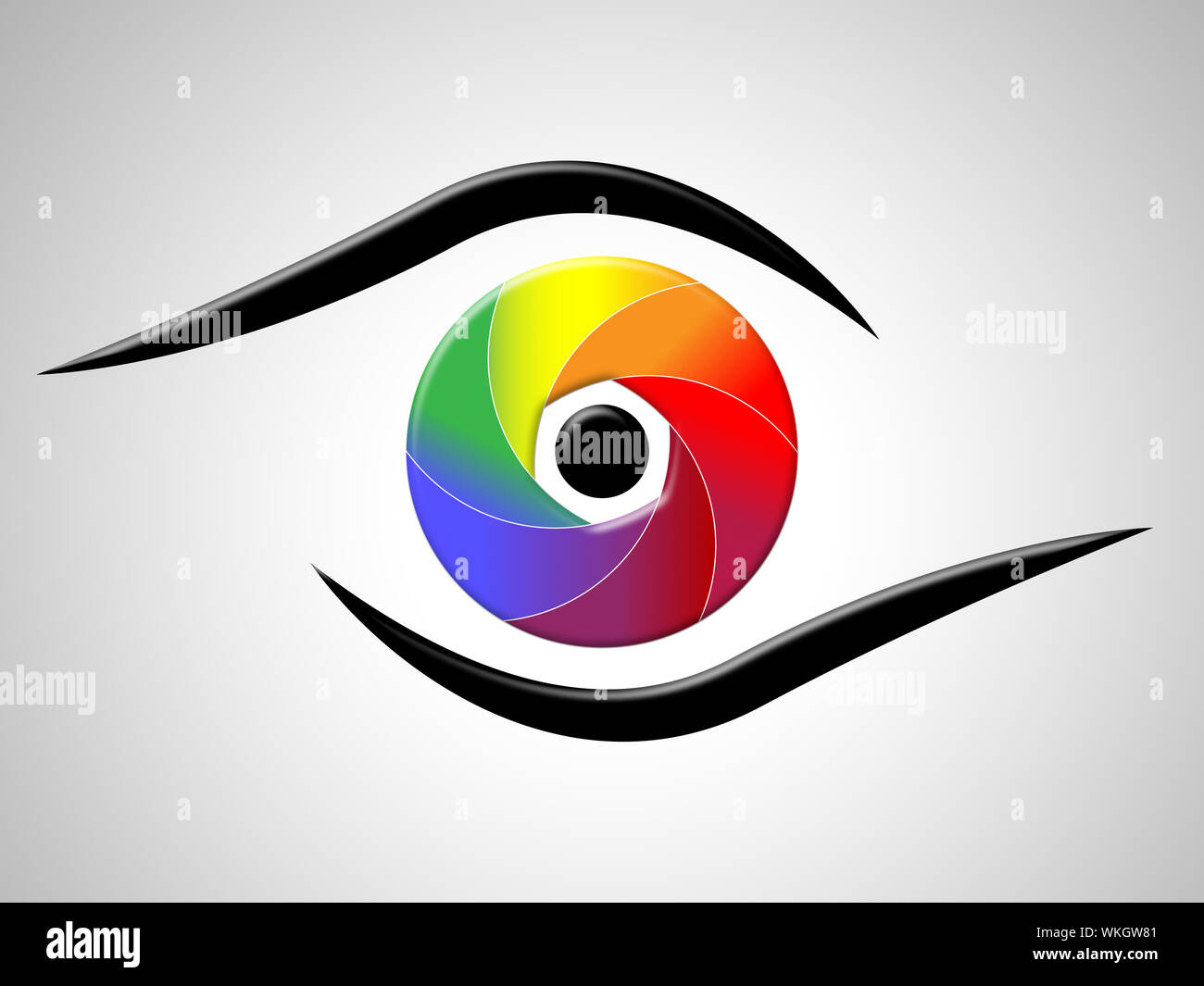 Eye Aperture Representing Color Swatch And Chromatic Stock Photo - Alamy