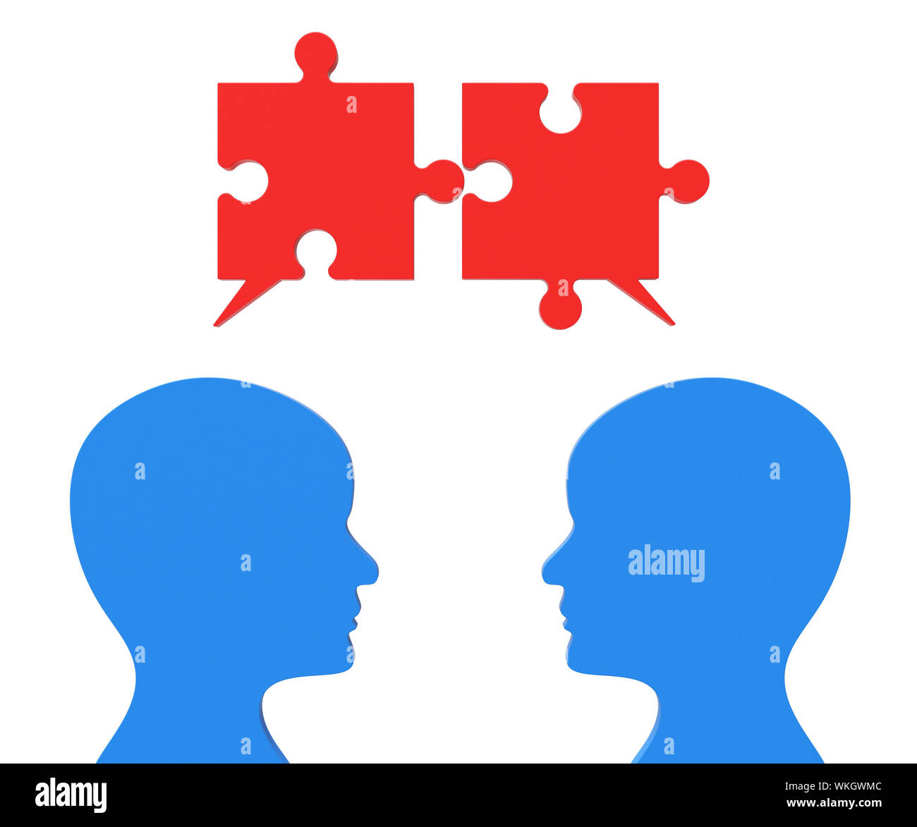 Speech Bubble Representing Jigsaw Puzzle And Talking Stock Photo Alamy