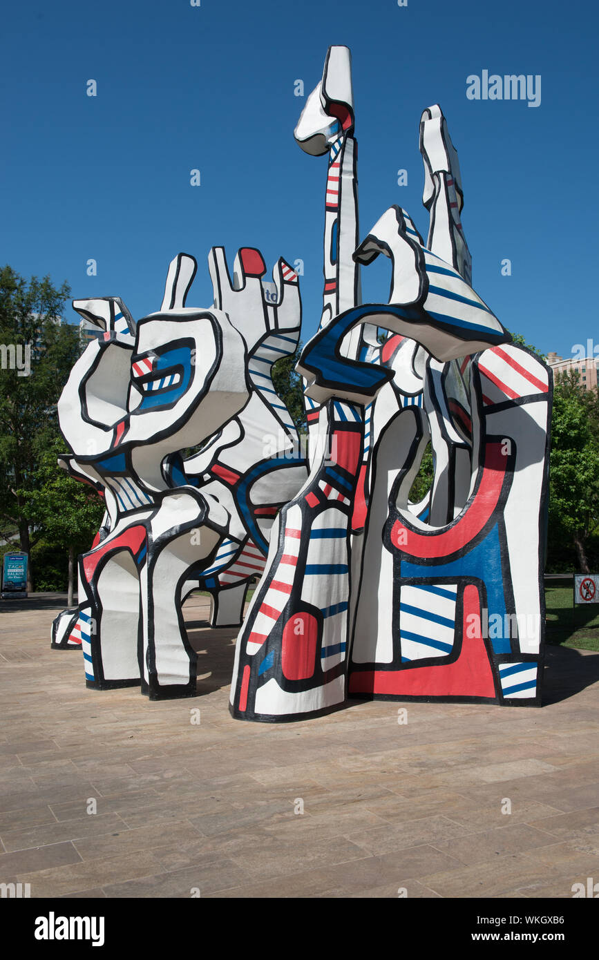 John Dubuffet's Monument Au Fantome sculpture in Houston, Texas's Discovery Green Park. Its title means Monument to the Phantom or imaginary city, in French Stock Photo