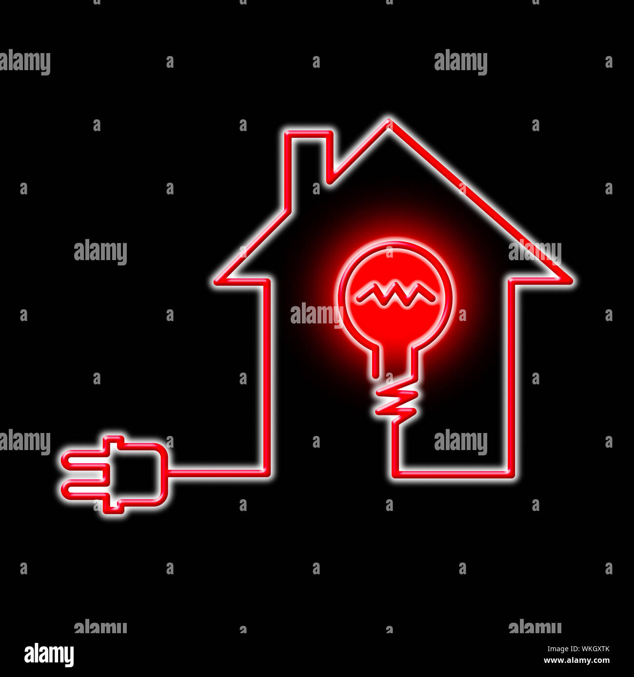 Light Bulb Indicating Power Source And Circuit Stock Photo Alamy