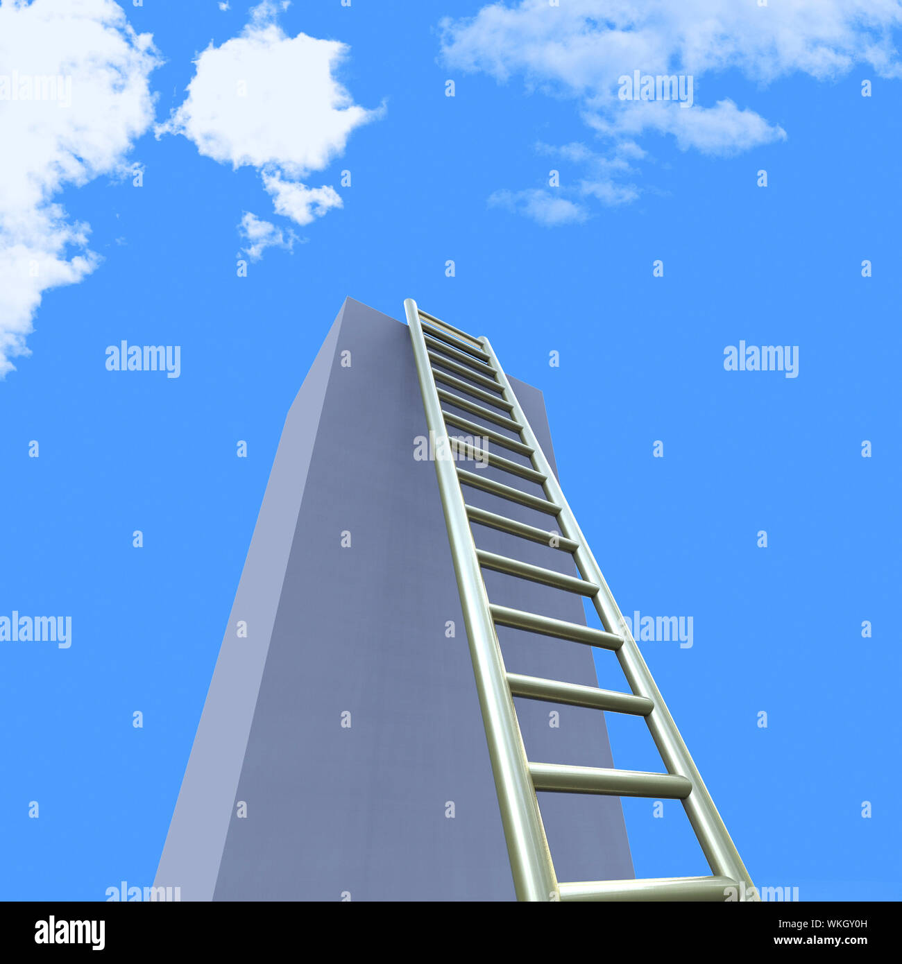 Sky Ladders Meaning Gain Upwards And Steps Stock Photo Alamy