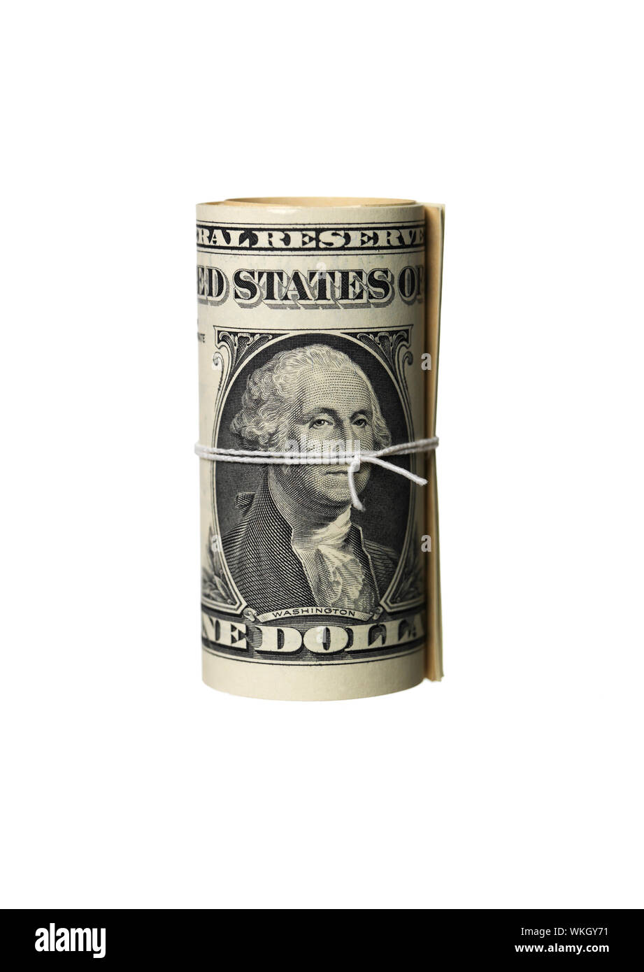 Convoluted dollar-bills Stock Photo