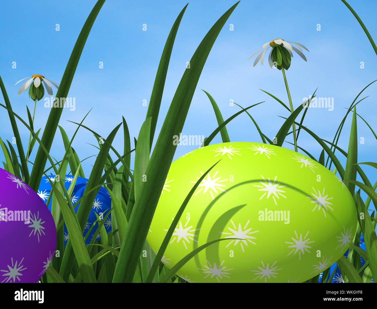 Egg Hunt Showing Green Grass And Grassland Stock Photo Alamy