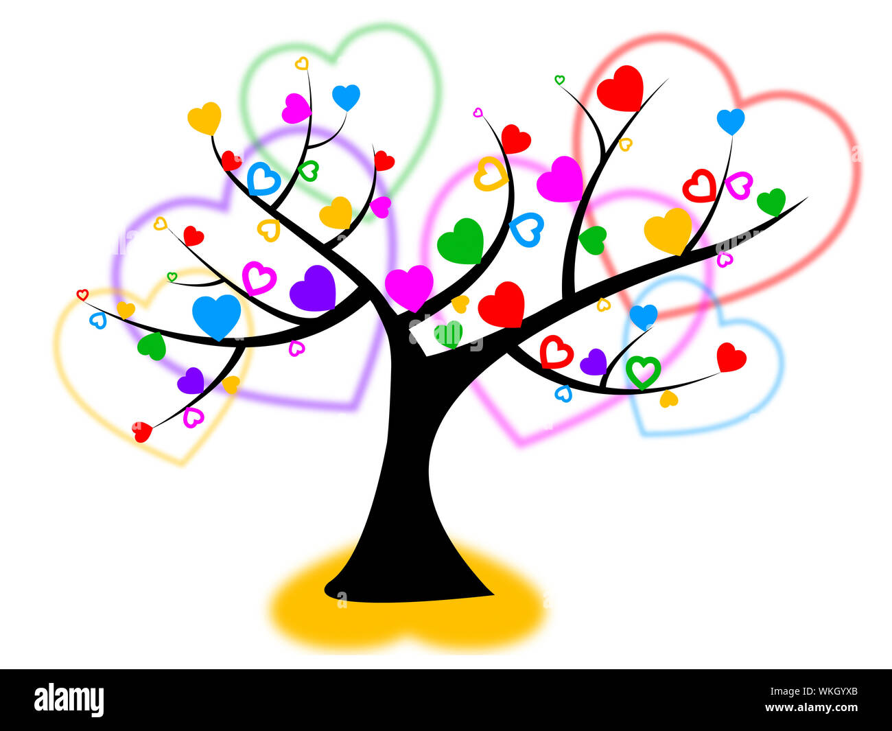 Heart Tree Meaning Valentine Day And Reforestation Stock Photo