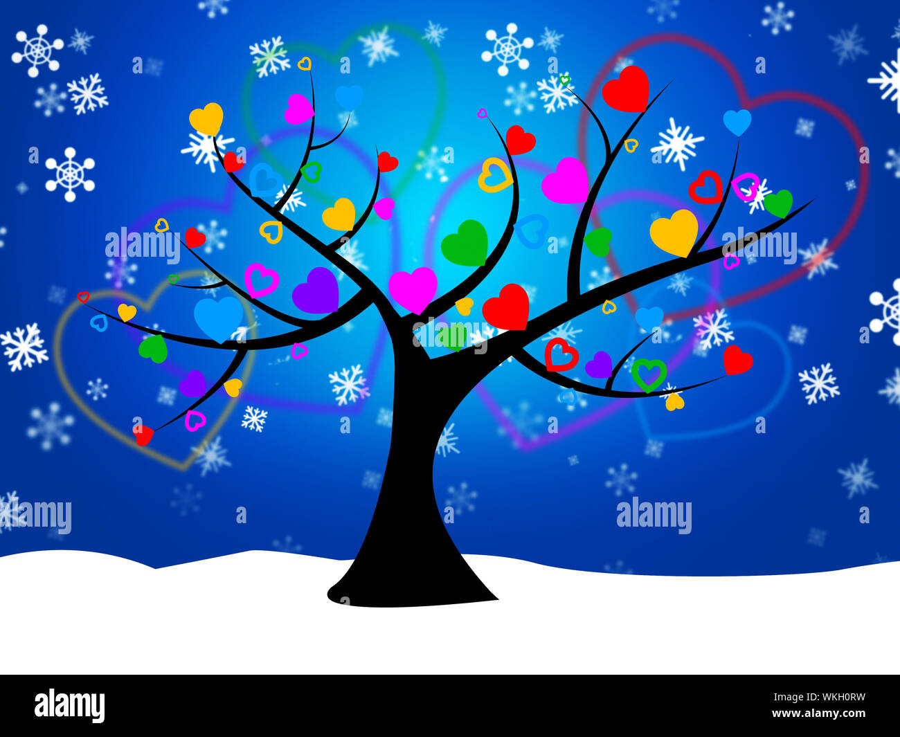 Snow Tree Meaning Snowfall Winter And Wintry Stock Photo Alamy