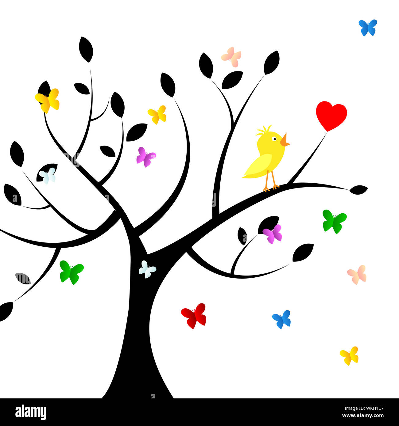 Tree Nature Meaning Flock Of Birds And Flock Of Birds Stock Photo