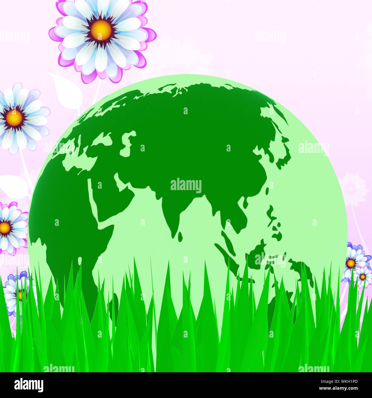 Word Nature Showing Green Earth And Globally Stock Photo Alamy