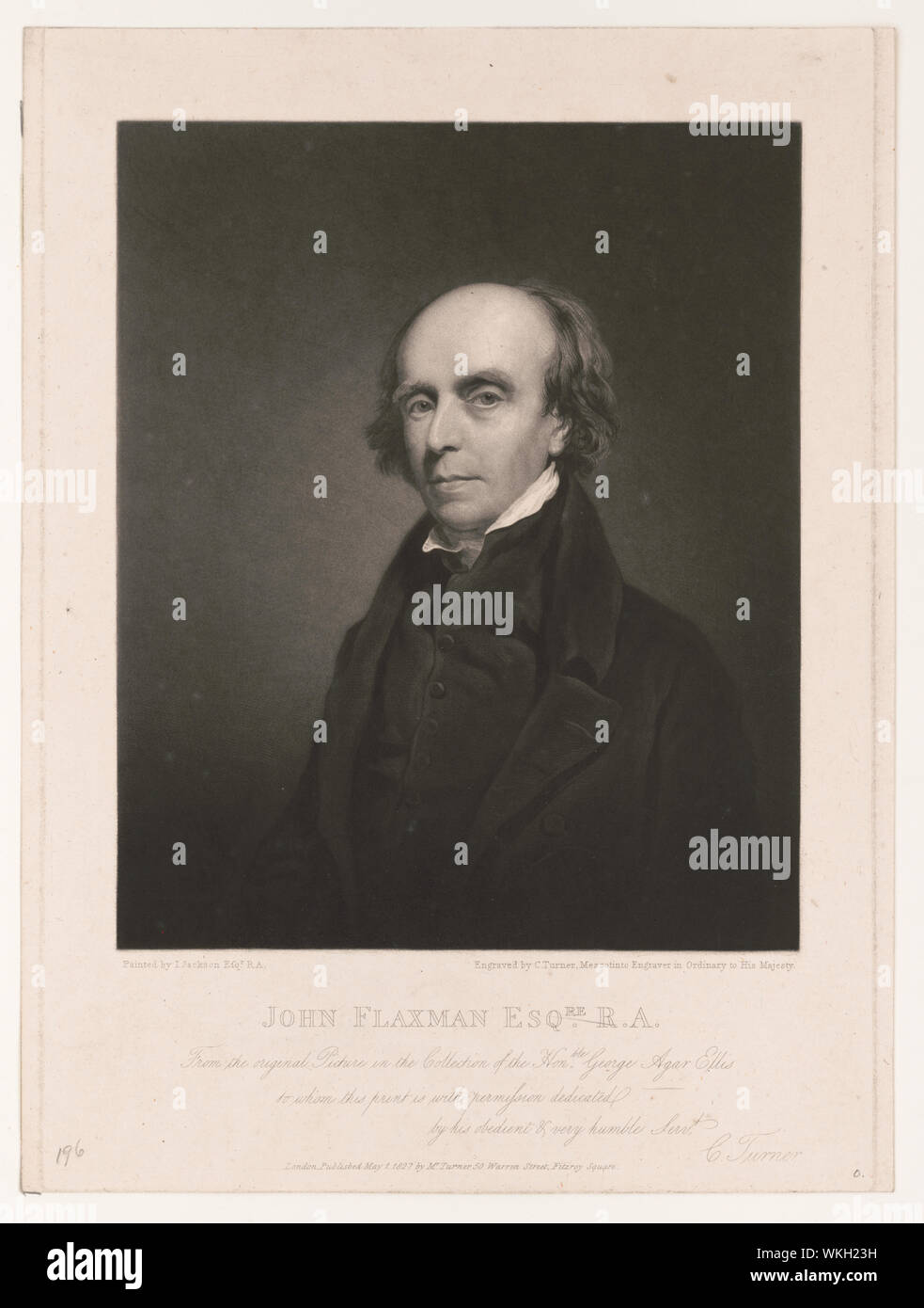 John Flaxman Esqre. R.A. / painted by I. Jackson Esqr. R.A. ; engraved by C. Turner, mezzotinto engraver in ordinary to His Majesty. Stock Photo