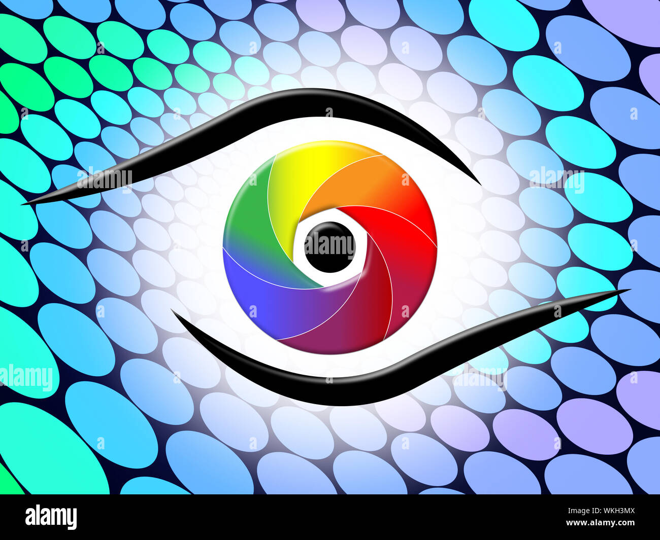 Aperture Spectrum Indicating Color Guide And Colourful Stock Photo - Alamy