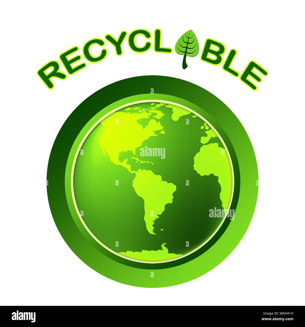Green Usable World Recyclable Representing Go Green And Reusable Stock Photo - Alamy