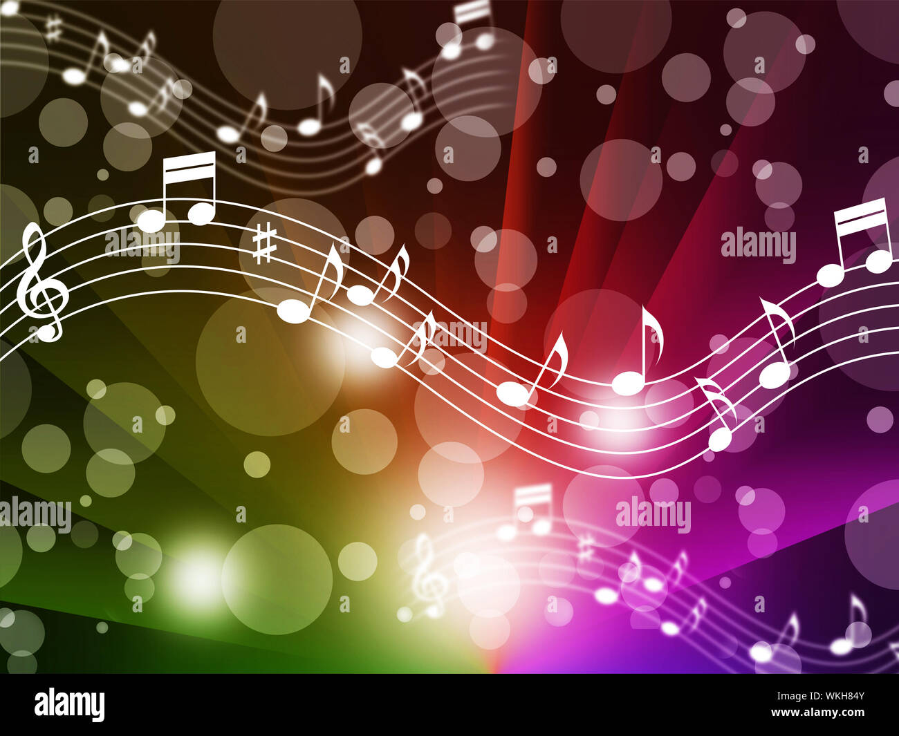 Music Background Meaning Singing Instruments And Notes Stock Photo - Alamy