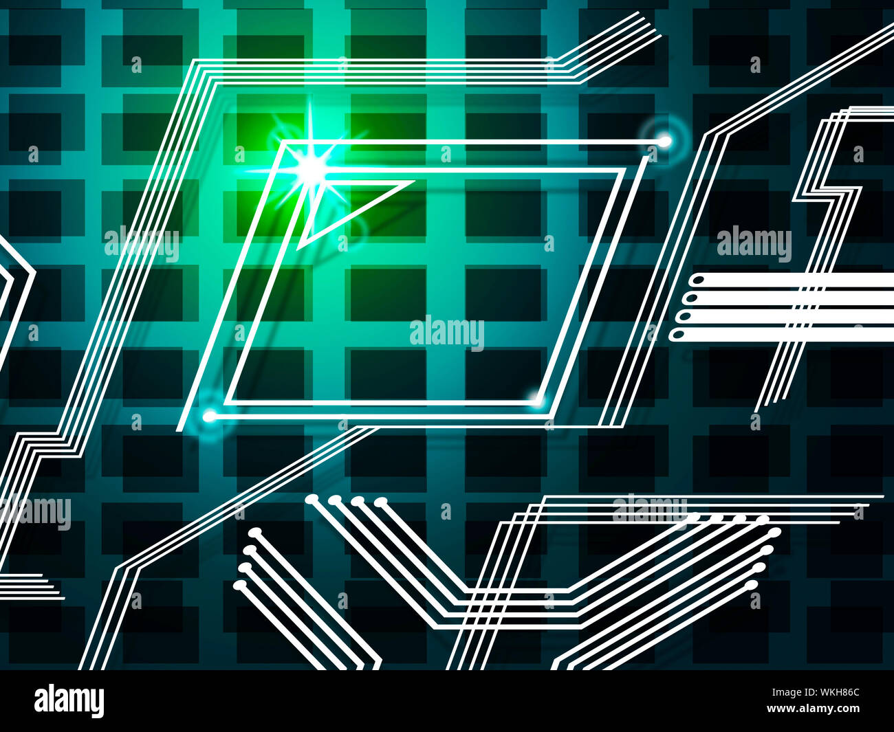 Green Lines Background Showing Information Technoloy And Connections ...
