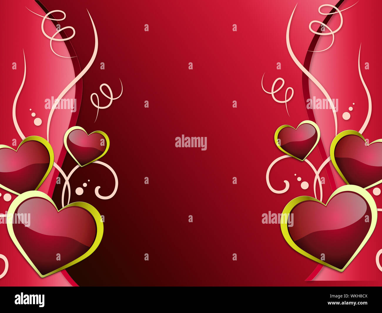 Hearts Background Showing Affection Attraction And Passion Stock Photo ...