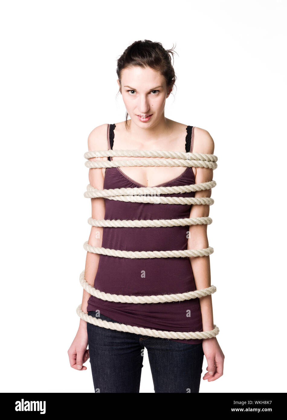 Tied up woman Cut Out Stock Images & Pictures - Alamy