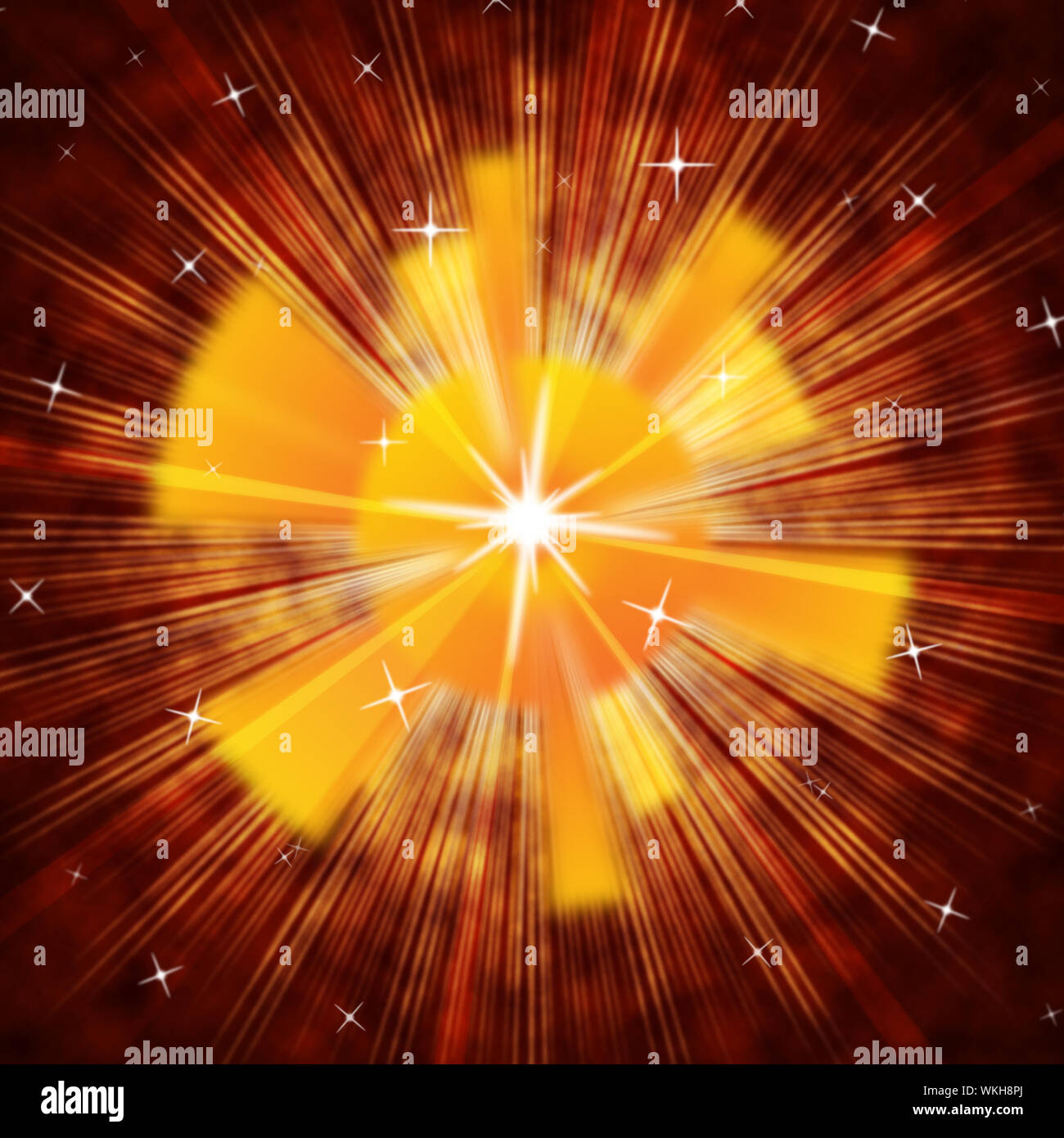 Brown Sun Background Meaning Radiating Light And Stars Stock Photo - Alamy